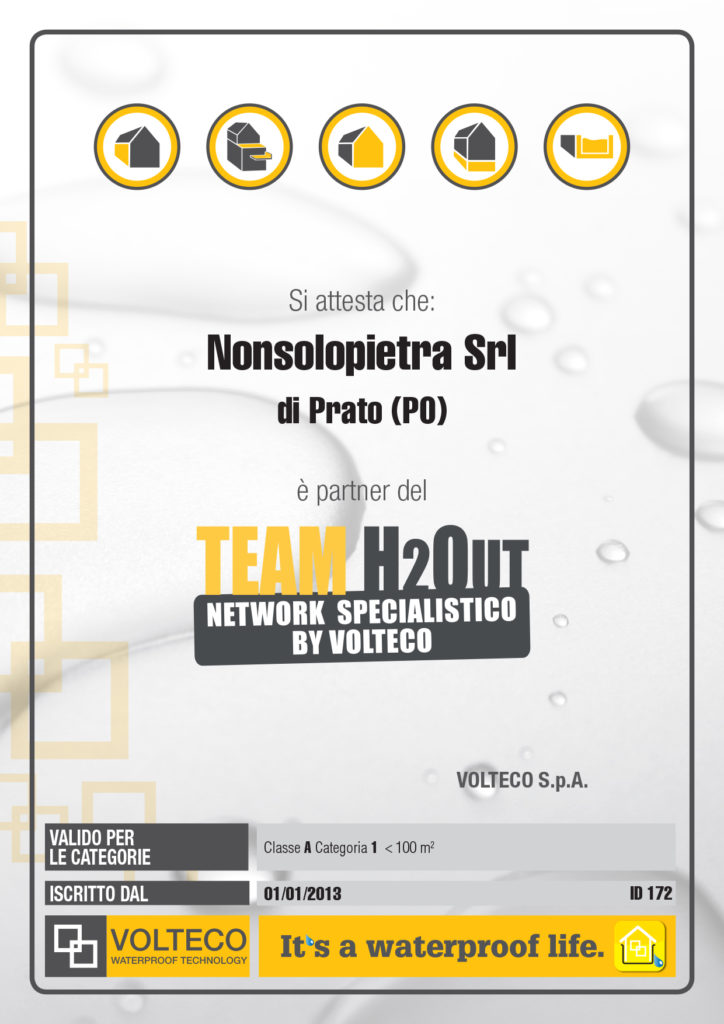 Nonsolopietra srl teamh2out attestato